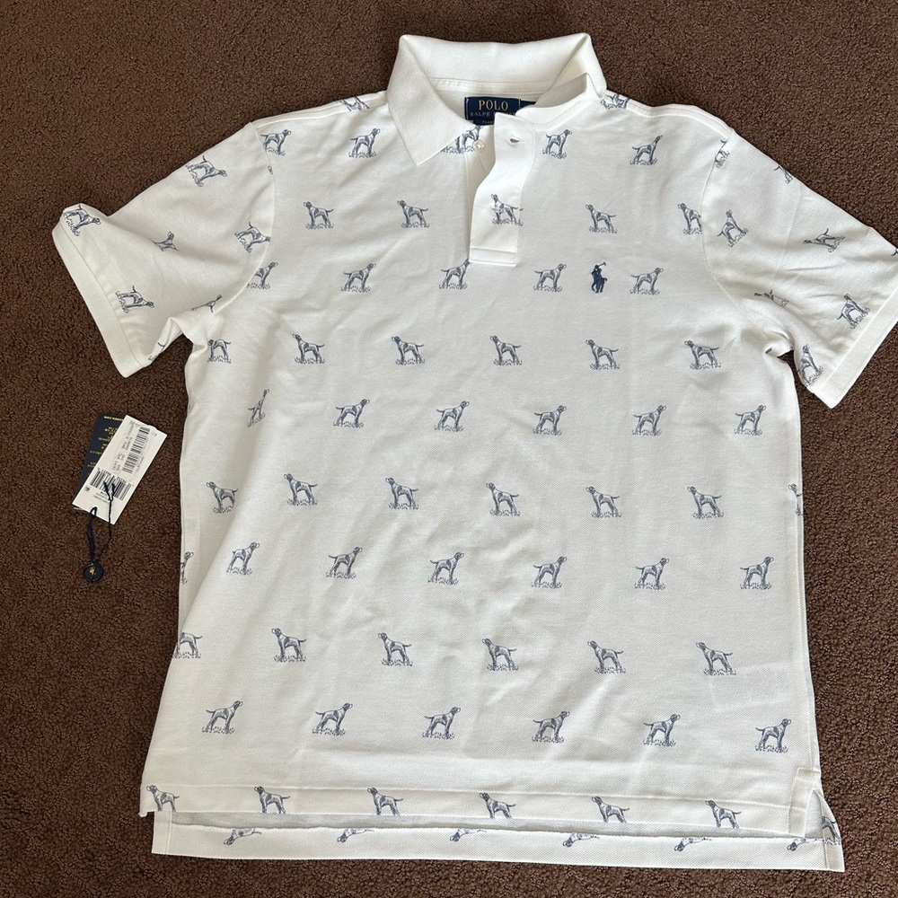 Ralph Lauren Blue and White Polo Shirt